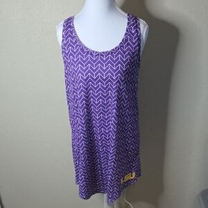 LSU Tigers Medium Chevron Patterned Purple Tank Top Dress